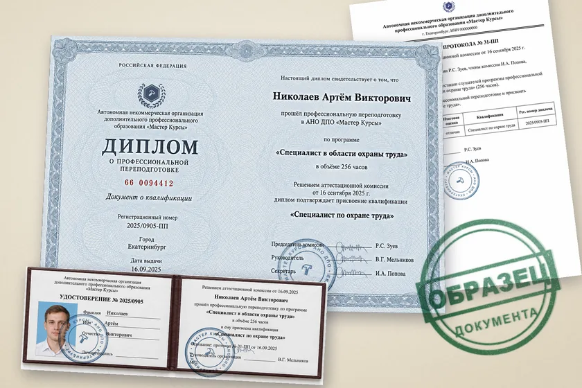 Образец диплома о профессиональной переподготовке